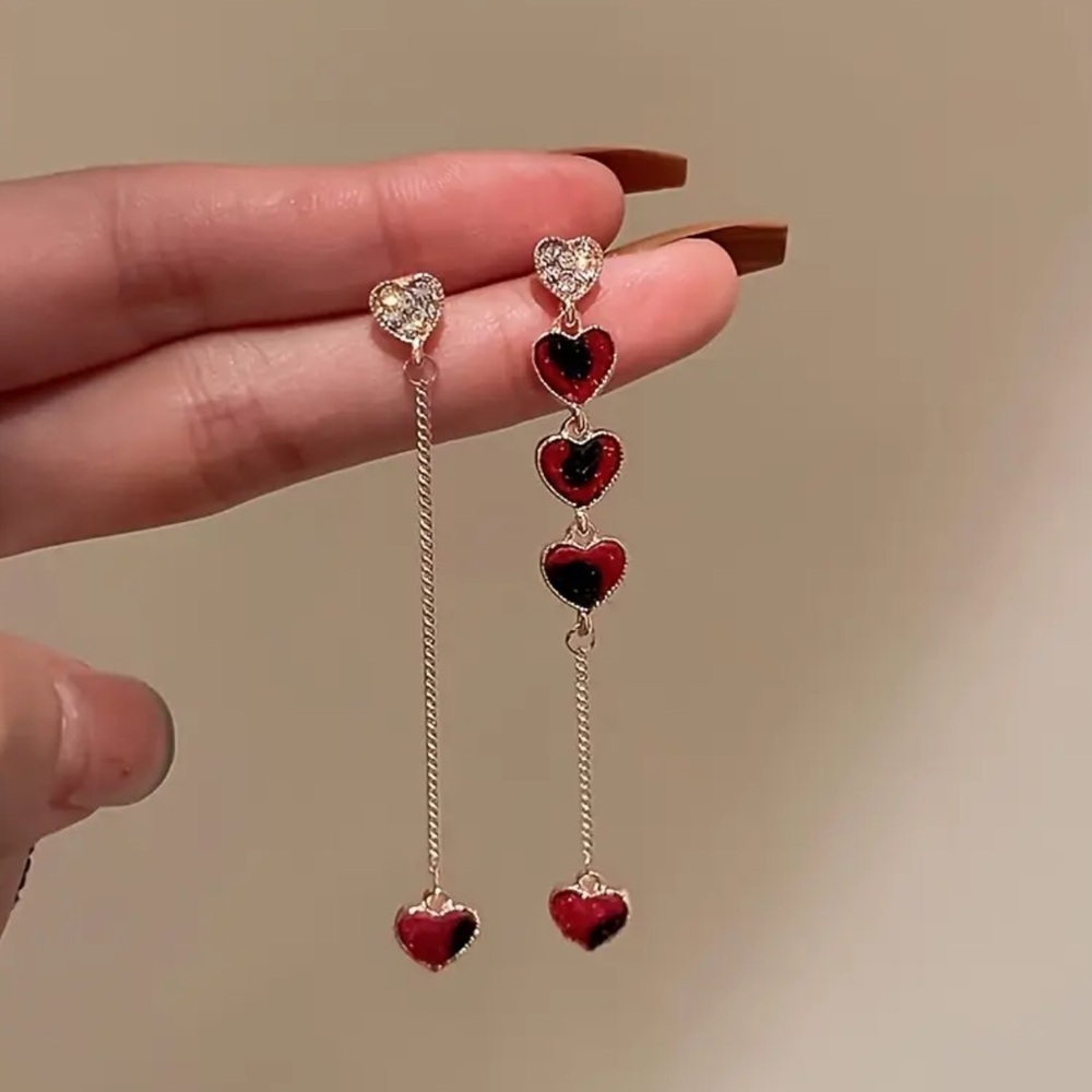 Vintage Heart Chain Earrings ❤️  Holiday Gift for Her A7-234